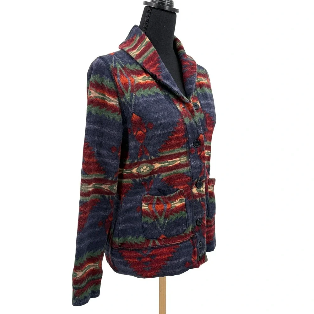 LRL Lauren Jeans Co Womens Jacket Vintage‎ Southwestern Shawl Collar Medium